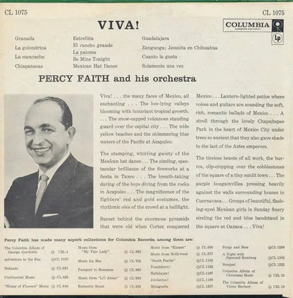 Percy Faith & His Orchestra : Viva! The Music Of Mexico (LP, Album, Mono)