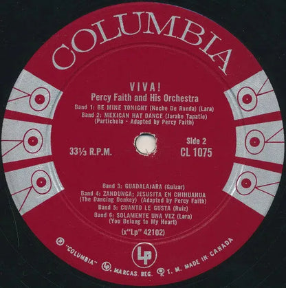 Percy Faith & His Orchestra : Viva! The Music Of Mexico (LP, Album, Mono)