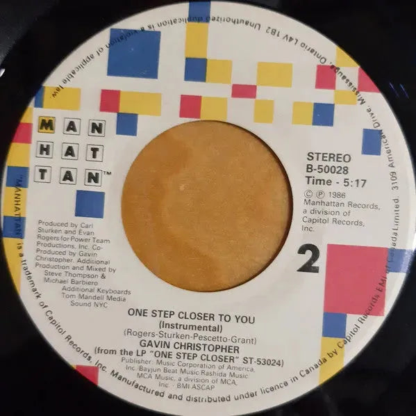 Gavin Christopher : One Step Closer To You (7")