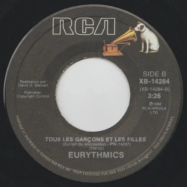 Eurythmics : It's Alright (Baby's Coming Back) (7", Single)