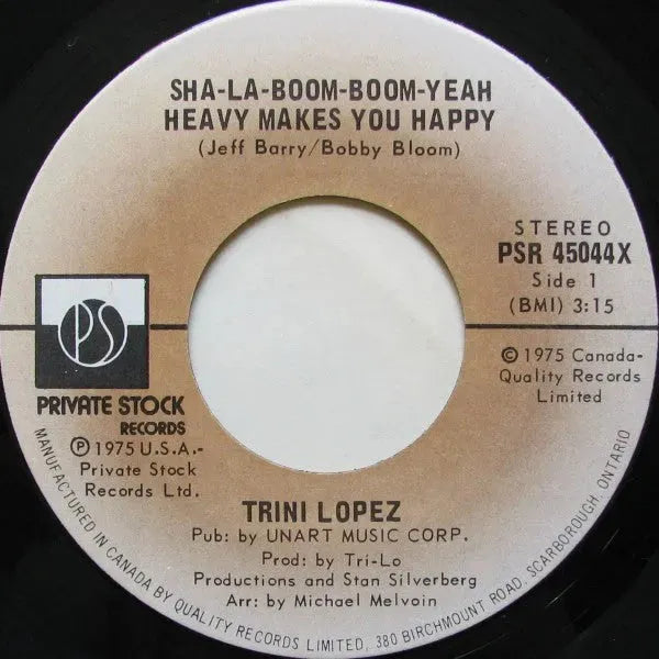 Trini Lopez : Sha-La-Boom-Boom-Yeah Heavy Makes You Happy (7", Single)