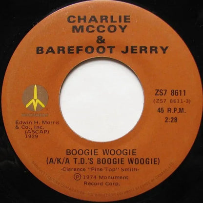 Charlie McCoy & Barefoot Jerry / Charlie McCoy : Boogie Woogie (A/K/A T.D.'s Boogie Woogie) / Keep On Harpin' (7", Single)