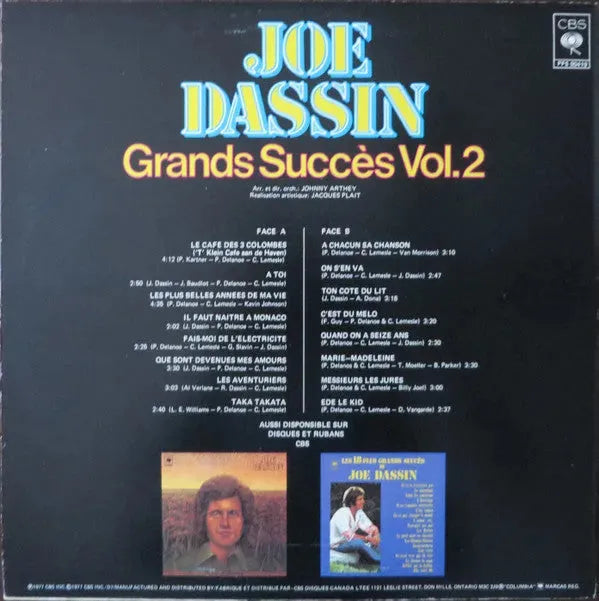 Joe Dassin : Grands Succès Vol. 2 (LP, Comp)