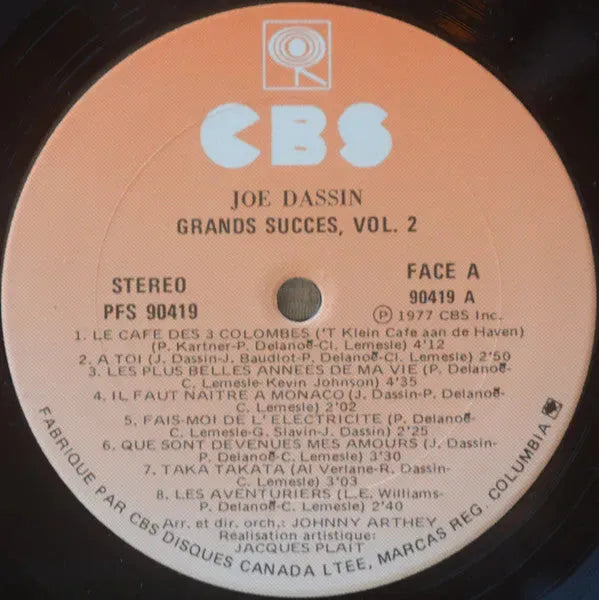 Joe Dassin : Grands Succès Vol. 2 (LP, Comp)