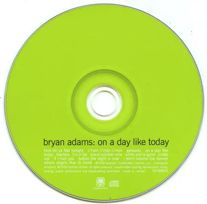 Bryan Adams : On A Day Like Today (CD, Album, Club)