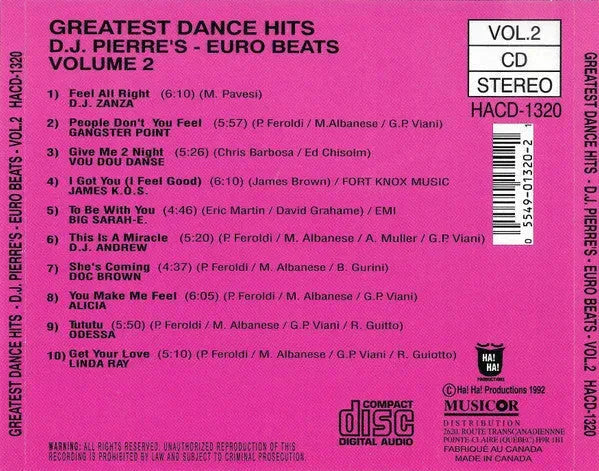 Various : Greatest Dance Hits - D.J. Pierre's - Euro Beats Vol.2 (Special Edition) (CD, Comp)