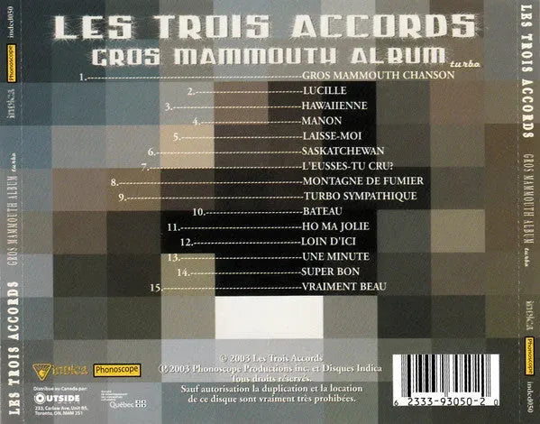 Les Trois Accords : Gros Mammouth Album Turbo (CD, Album)