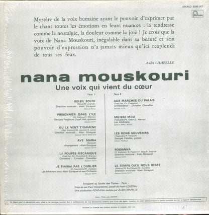 Nana Mouskouri : Une Voix Qui Vient Du Coeur (LP, Album, Sil)