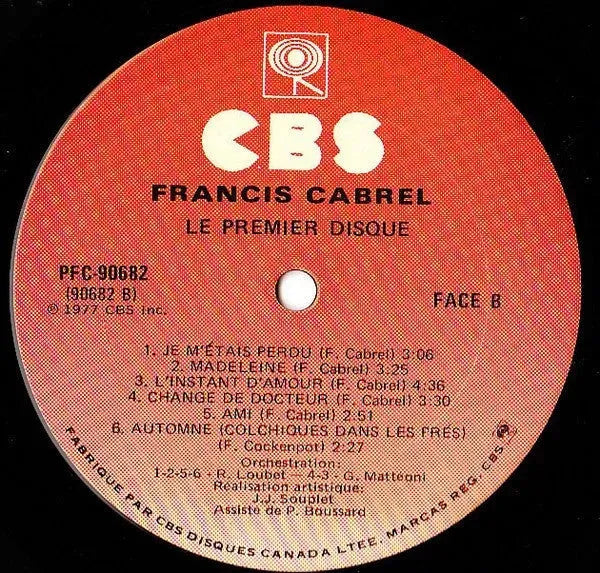 Francis Cabrel : Francis Cabrel (LP, Album)