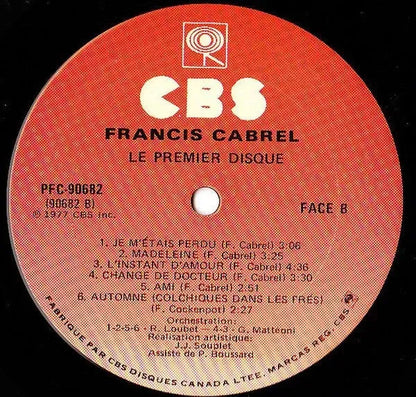 Francis Cabrel : Francis Cabrel (LP, Album)