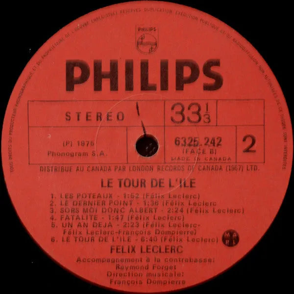 Félix Leclerc : Le Tour De L'île (LP, Album)