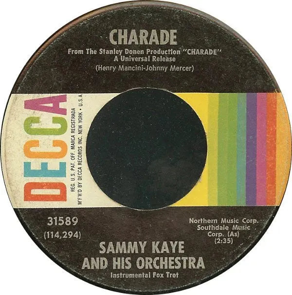 Sammy Kaye And His Orchestra : Charade (7", Single, Mono)