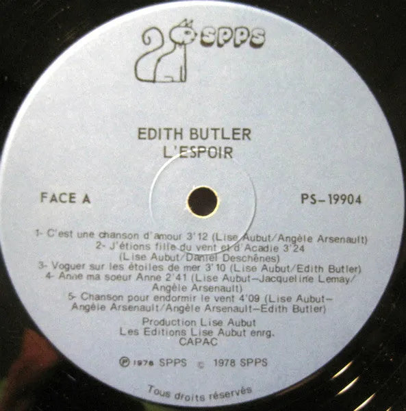 Edith Butler : L'espoir (LP, Album)