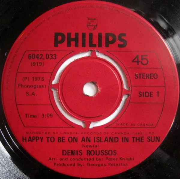 Demis Roussos : Happy To Be On An Island In The Sun (7", Single)