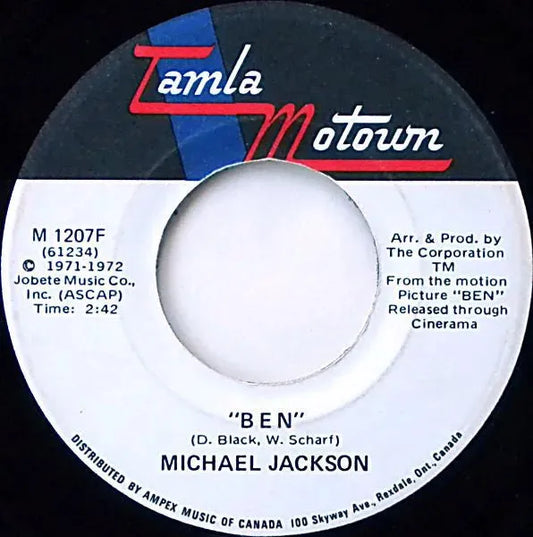 Michael Jackson : Ben (7", Single)