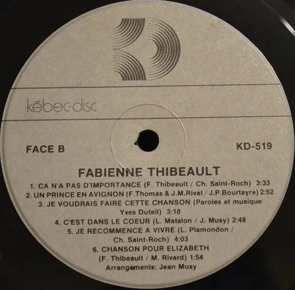 Fabienne Thibeault : Fabienne Thibeault (LP, Album)