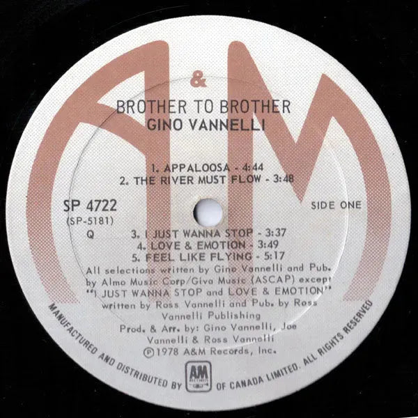 Gino Vannelli : Brother To Brother (LP, Album, Gat)