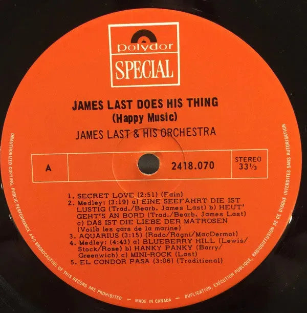 James Last : Does His Thing (Happy Music) (LP, Comp, Gat)