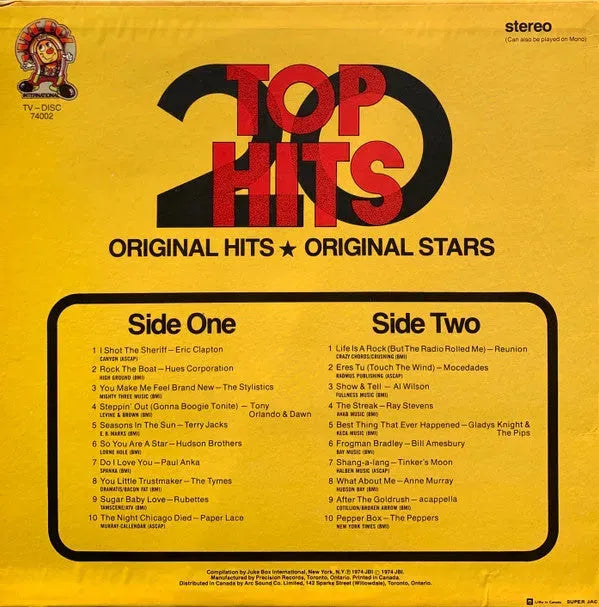 Various : 20 Top Hits (LP, Comp)