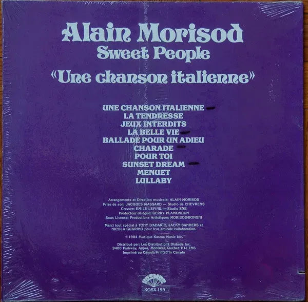 Alain Morisod Et Sweet People : Une Chanson Italienne (LP, Album)