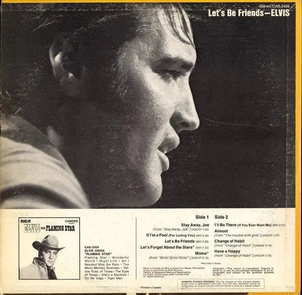 Elvis Presley : Let's Be Friends (LP, Comp)