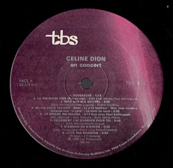 Céline Dion : En Concert (LP, Album)