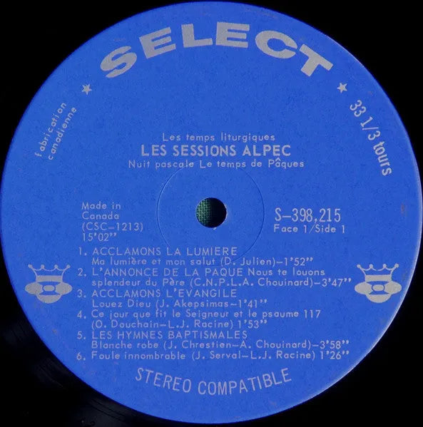 Various : Les Sessions Alpec: Nuit Pascale / Temps De Pâques (LP, Album)