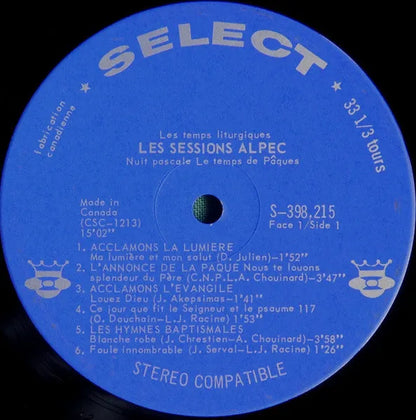 Various : Les Sessions Alpec: Nuit Pascale / Temps De Pâques (LP, Album)