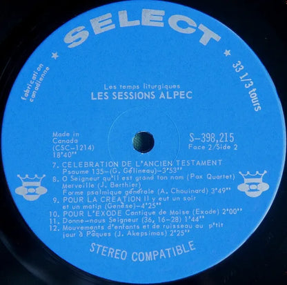 Various : Les Sessions Alpec: Nuit Pascale / Temps De Pâques (LP, Album)