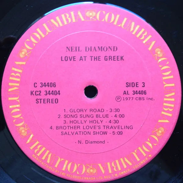 Neil Diamond : Love At The Greek: Recorded Live At The Greek Theatre (2xLP, Album, Gat)