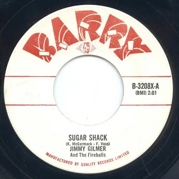 Jimmy Gilmer And The Fireballs : Sugar Shack (7", Single)