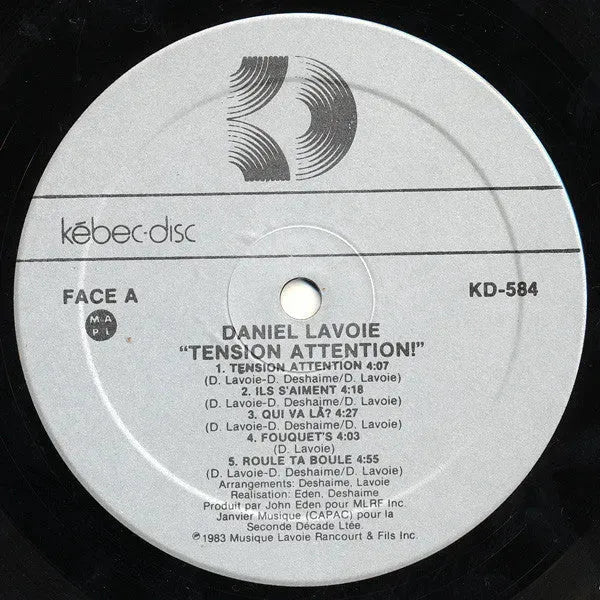 Daniel Lavoie : Tension Attention (LP, Album)