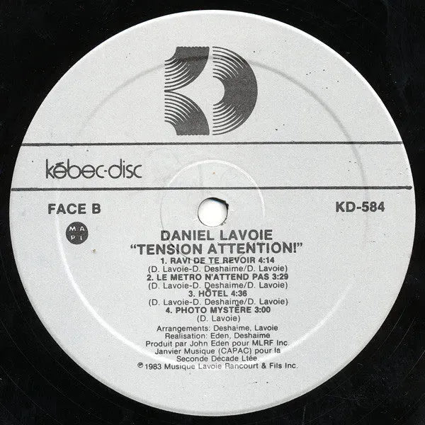 Daniel Lavoie : Tension Attention (LP, Album)