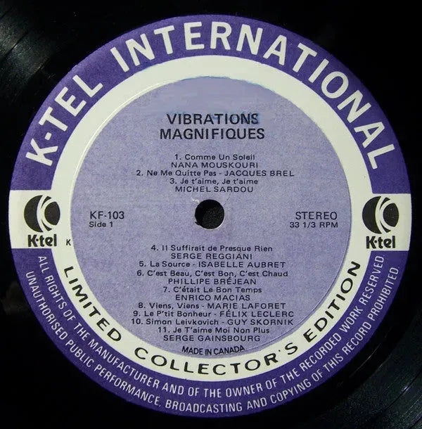 Various : Vibrations Magnifiques - 22 Chansons Vedettes Originales (LP, Comp)