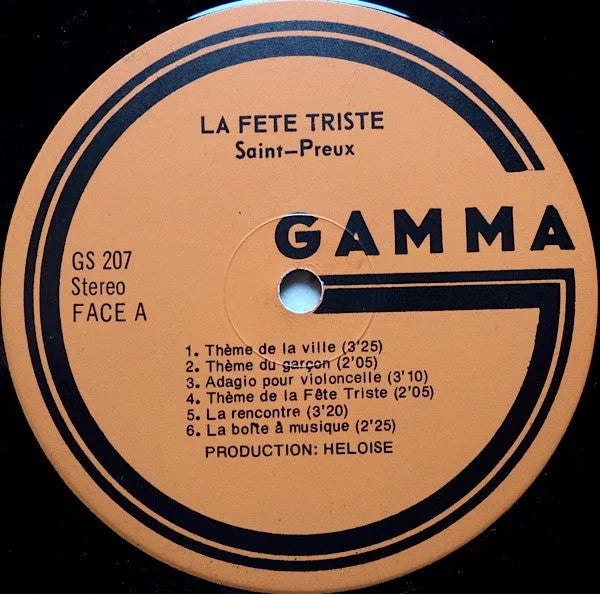 Saint-Preux : La Fête Triste (LP, Quad)