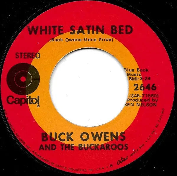 Buck Owens And His Buckaroos : Big In Vegas / White Satin Bed (7", Scr)