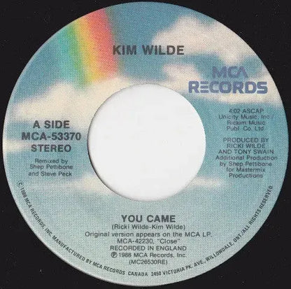 Kim Wilde : You Came (7", Single)