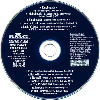 Various : BMG Dance Compilation #68 (CD, Comp, Promo)