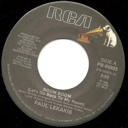 Paul Lekakis : Boom Boom (Let's Go Back To My Room) (7")