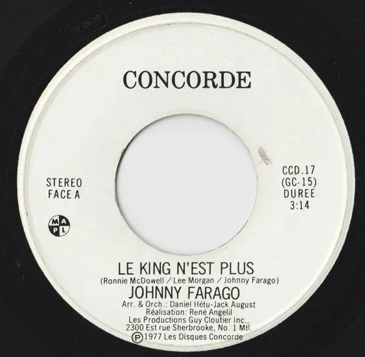 Johnny Farago : Le King N'est Plus (7", Single)