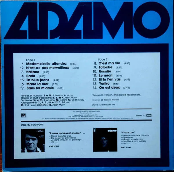 Adamo : Mademoiselle Attendez (LP, Comp)