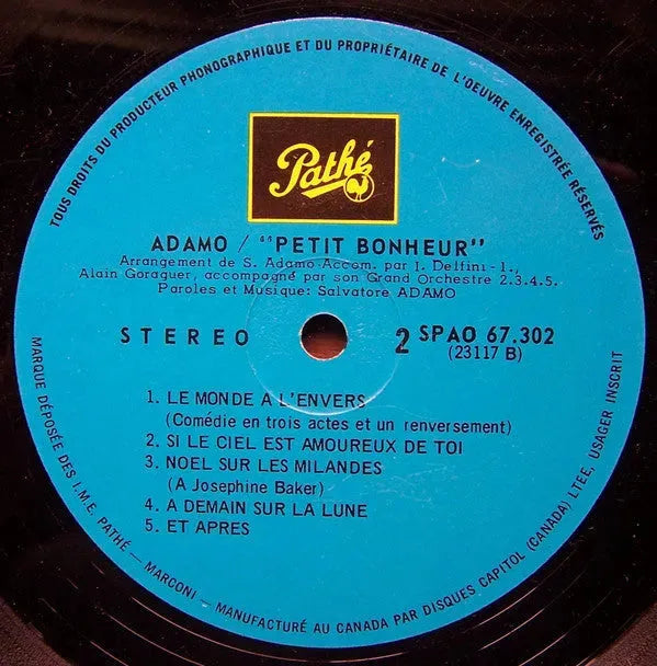 Adamo : Adamo (LP, Gat)