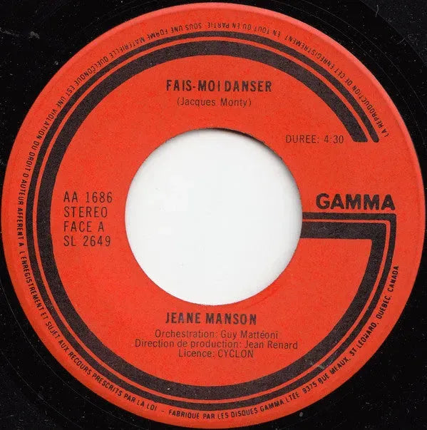 Jeane Manson : Fais-Moi Danser (7")