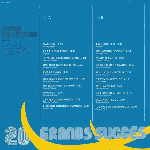 Various : Super Collection - Volume 2 / 20 Grands Succès (LP, Comp)