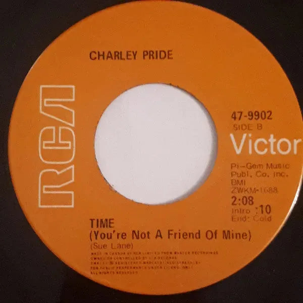 Charley Pride : I Can't Believe That You've Stopped Loving Me / Time (You're Not A Friend Of Mine) (7", Single)