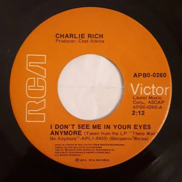 Charlie Rich : I Don't See Me In Your Eyes Anymore (7")