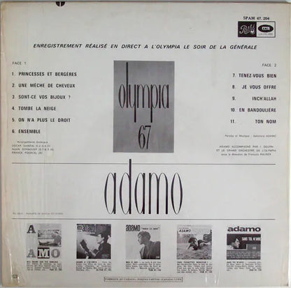 Adamo : Olympia 67 (LP, Album)