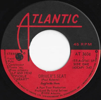 Sniff 'n' the Tears : Driver's Seat (7", Single)