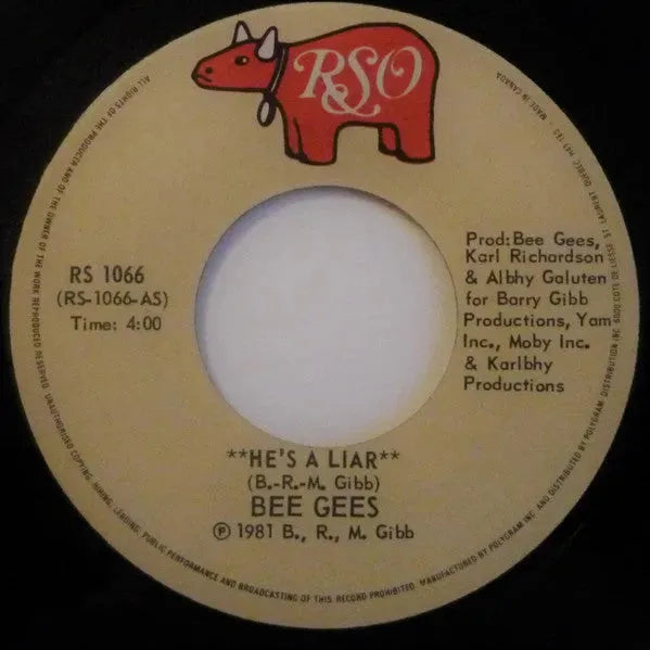 Bee Gees : He's A Liar (7", Single)