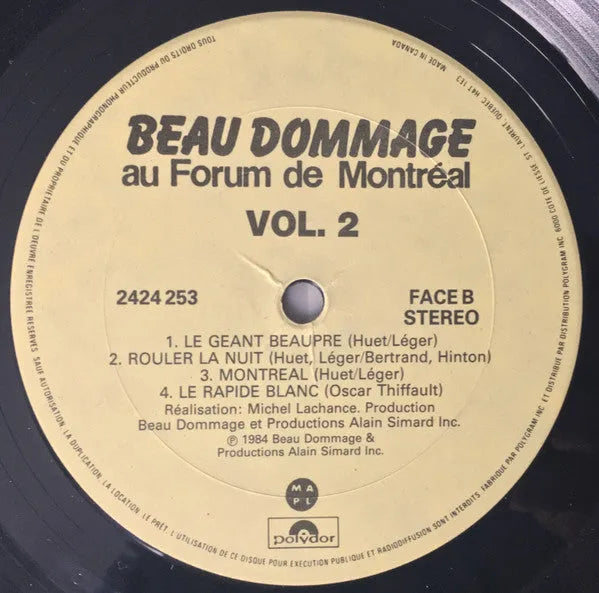 Beau Dommage : Au Forum De Montréal Vol. 2 (LP, Album)